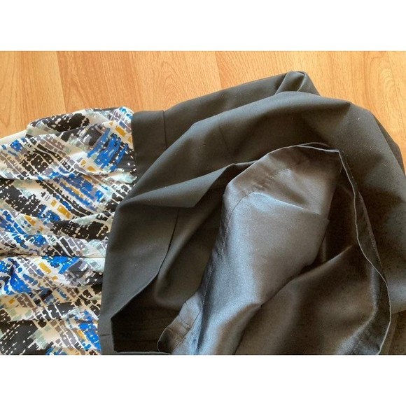 BCBG BowTie Embellished Beaded Empire Blue White Yellow Pleated Dress Size 6 a1 - Picture 10 of 12